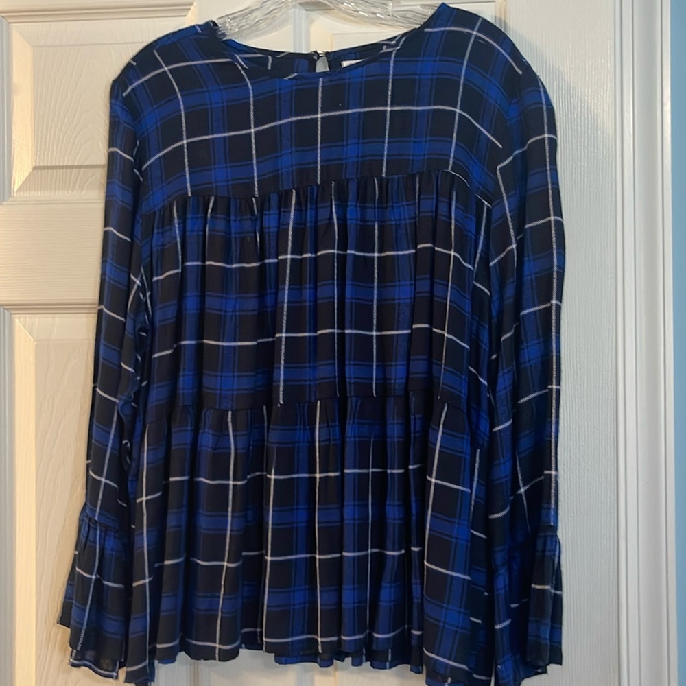 Blue Tartan Mudpie top